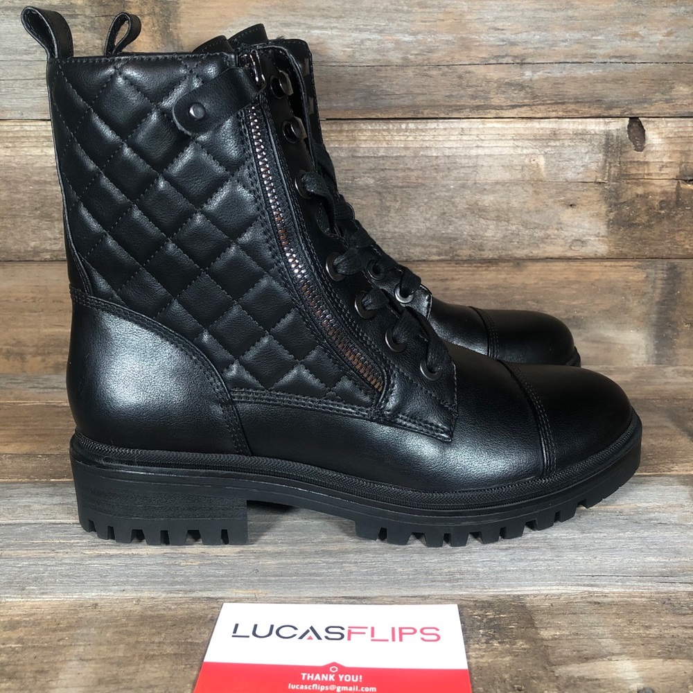 NEW Nine West Walan Black Combat Boots Womens